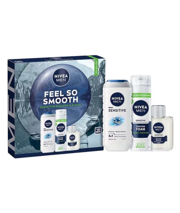 Nivea  Men Feel So Smooth Sensitive Shower And Shave Trio
