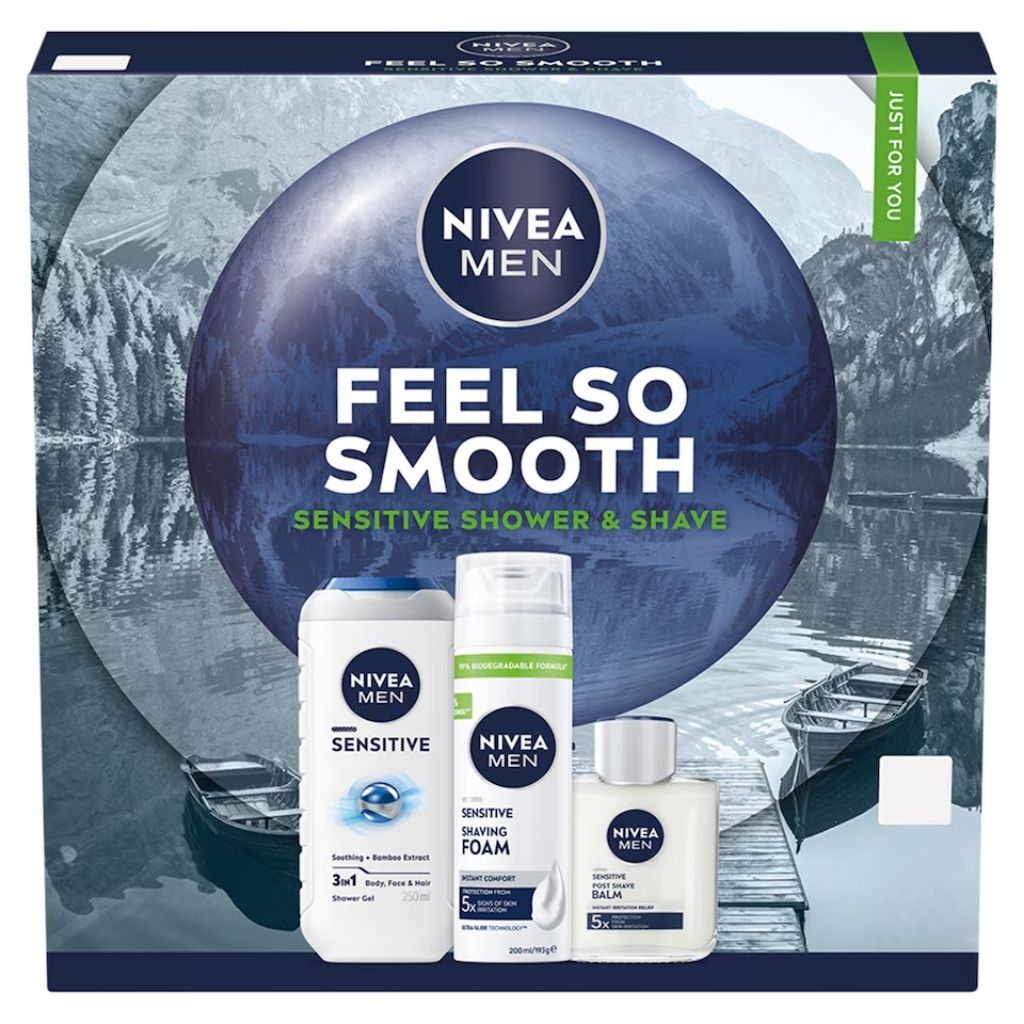 Nivea  Men Feel So Smooth Sensitive Shower And Shave Trio