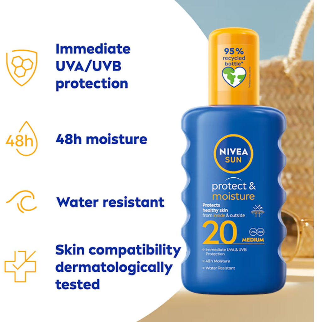 Nivea Sun Protect And Moisture Medium Spray 20 SPF