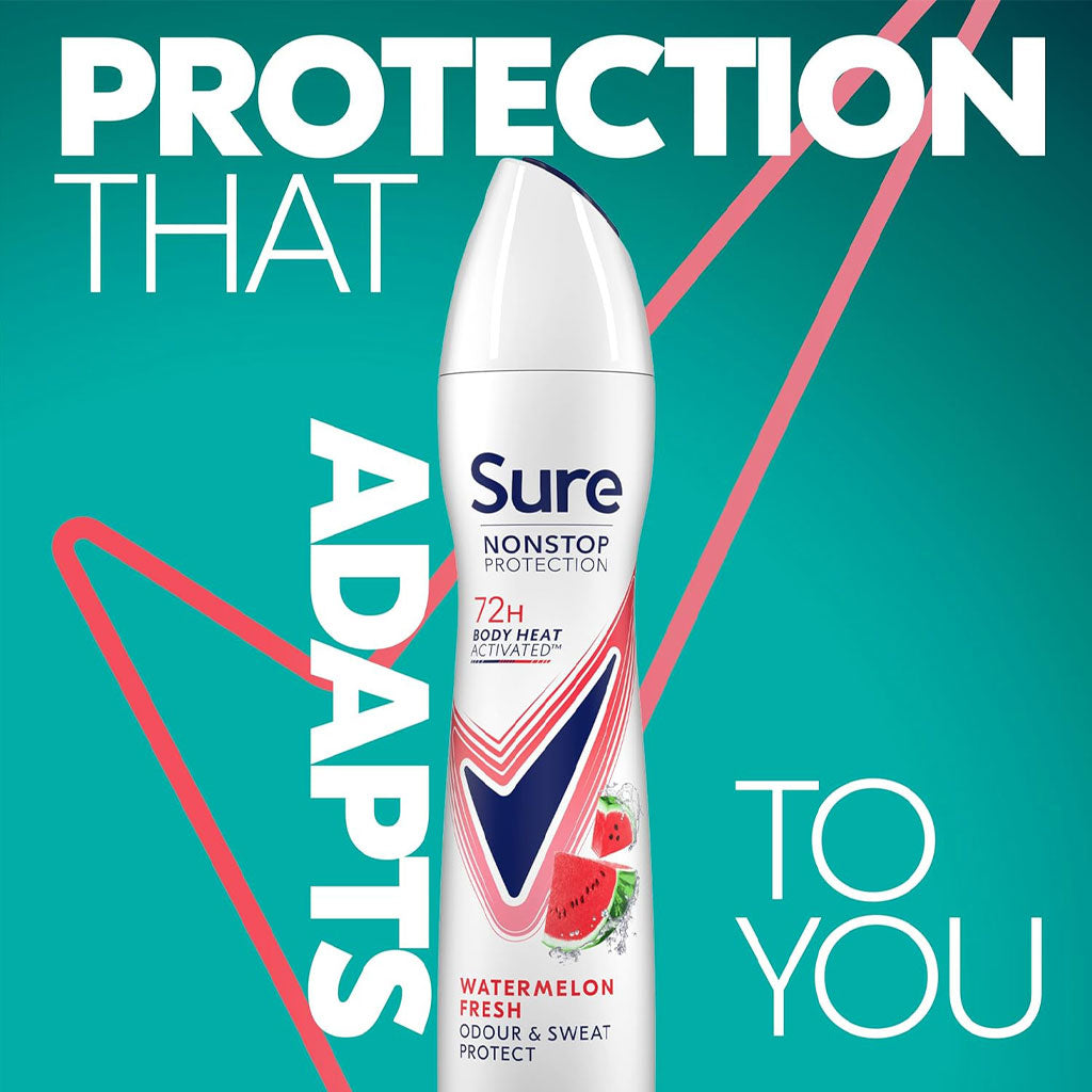 Sure Nonstop Protection 72H Body Heat Watermelon Fresh Anti Perspirant Spray