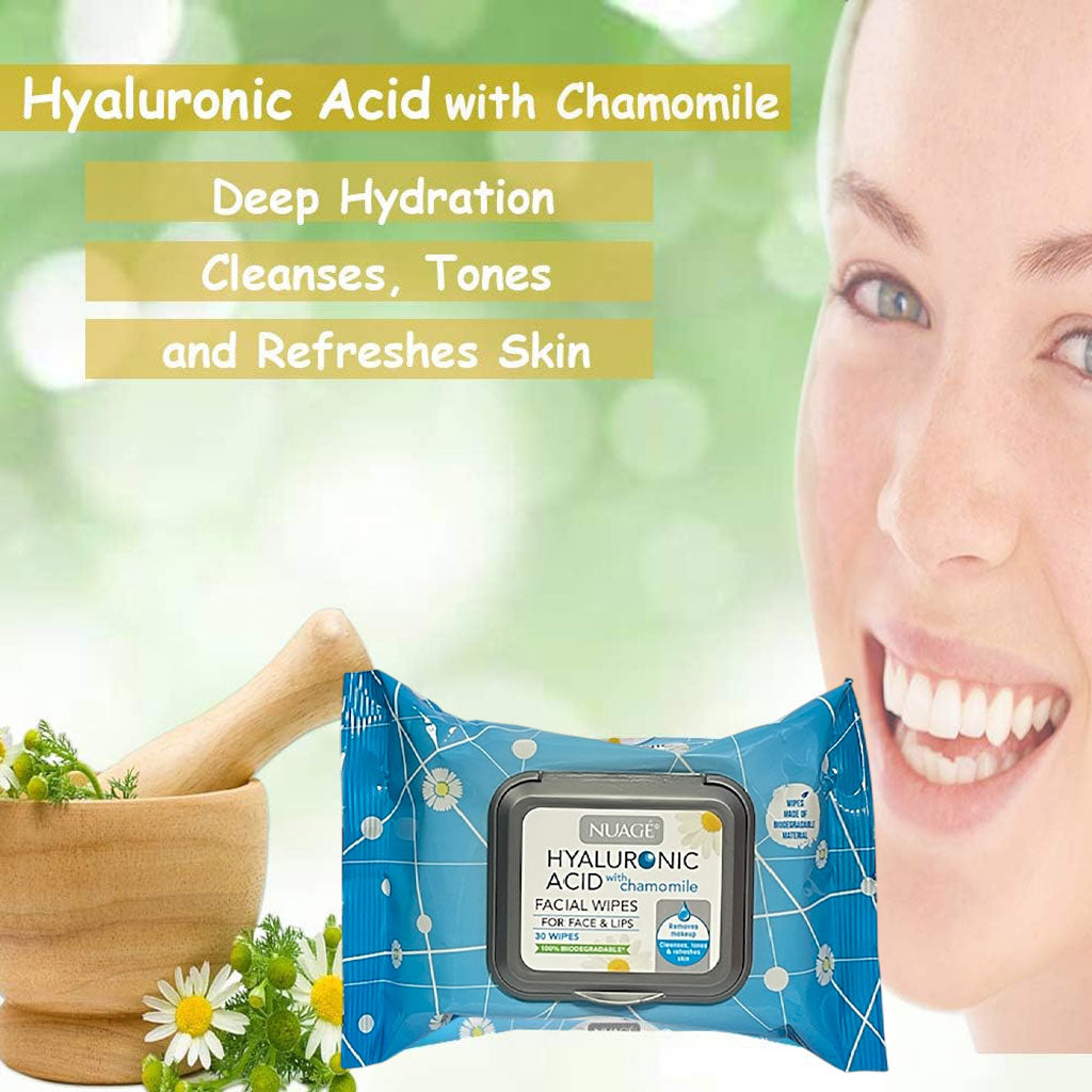 Nuage Hyaluronic Acid With Chamomile Facial Wipes