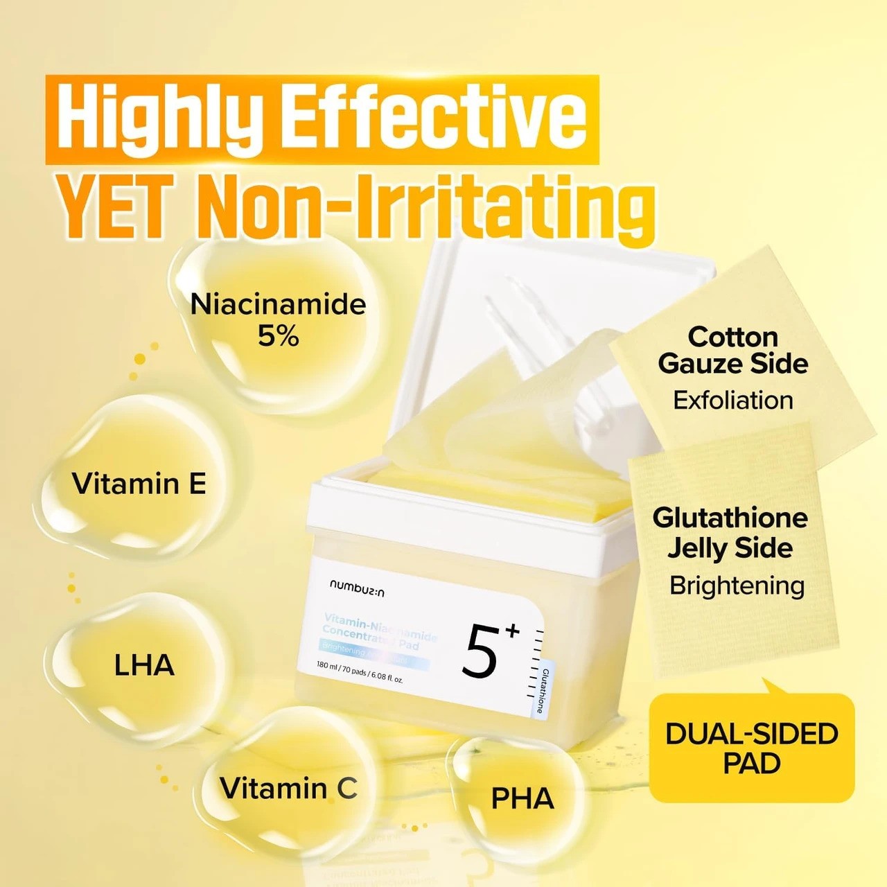 Numbuzin  No 5 Glutathione Vitamin Concentrated Toner Pads