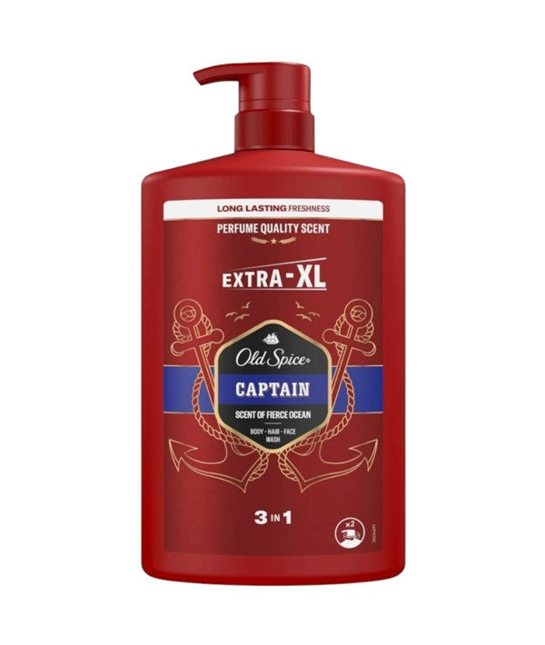 Old Spice  3 In 1 Captain Body Hair Face Wash
