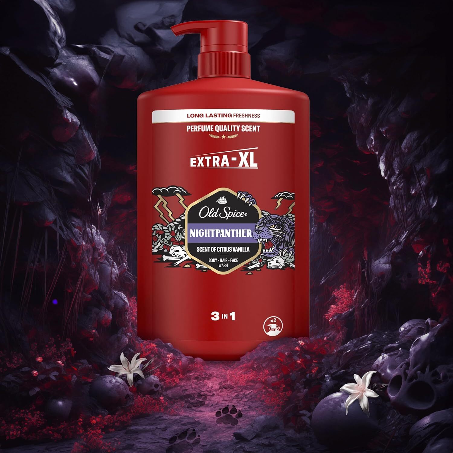 Old Spice Night Panther 3 In 1 Body Hair Face Wash
