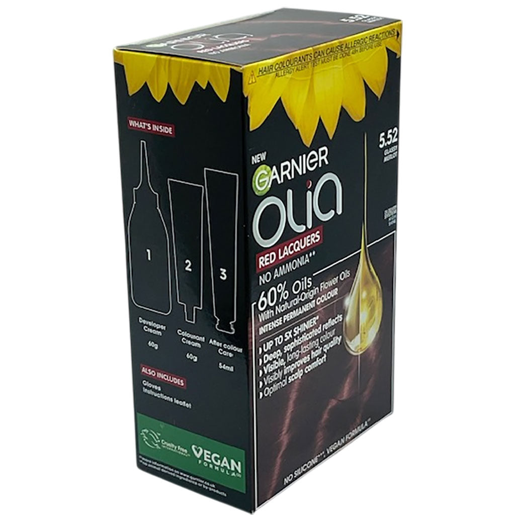 Garnier Olia Red Lacquers Intense Permanent Hair Color 552 Glassy Merlot