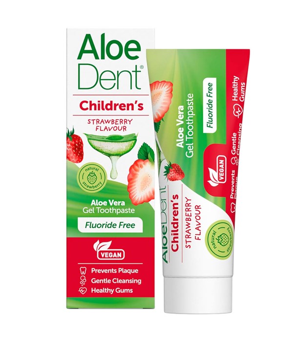 Optima Aloedent Aloe Vera Flouride Free Toothpaste For Children Strawberry