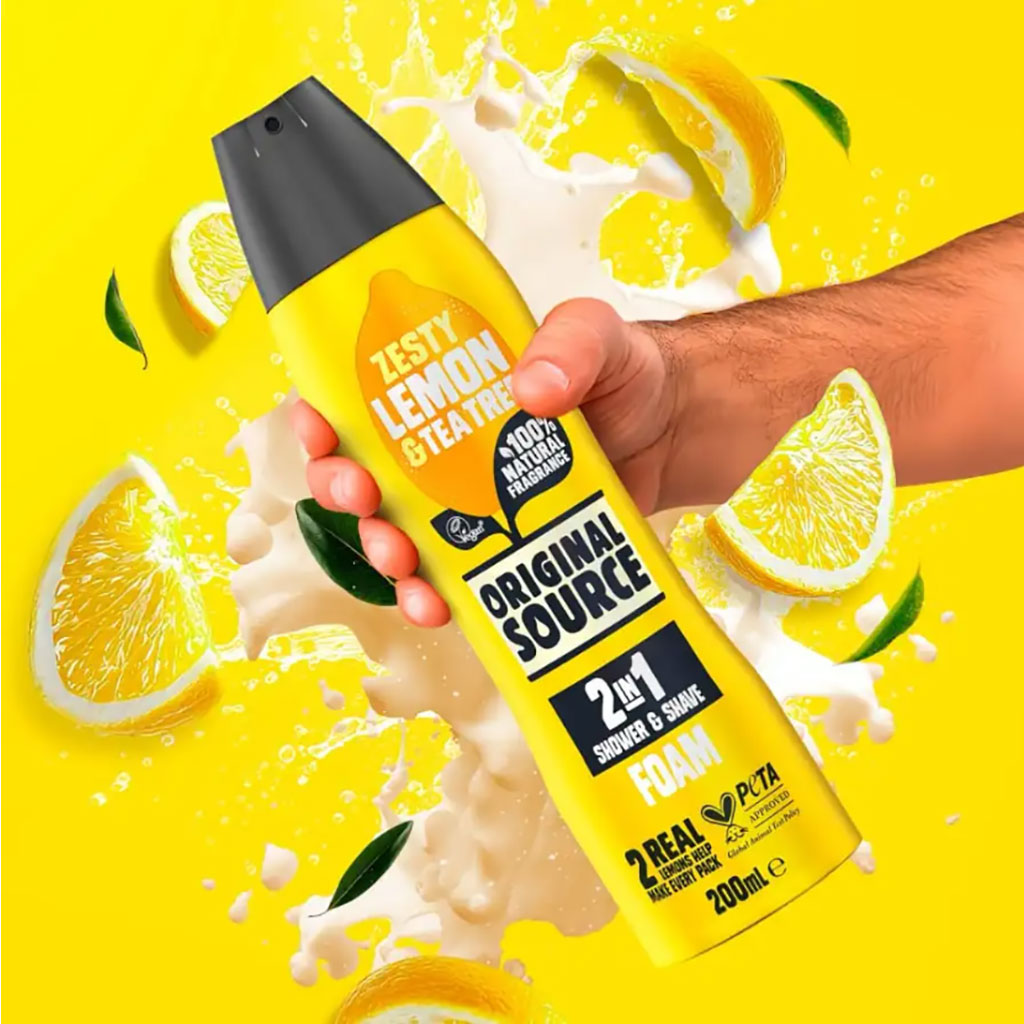 Original Source Zesty Lemon And Tea Tree 2 In 1 Shower And Shave Foam