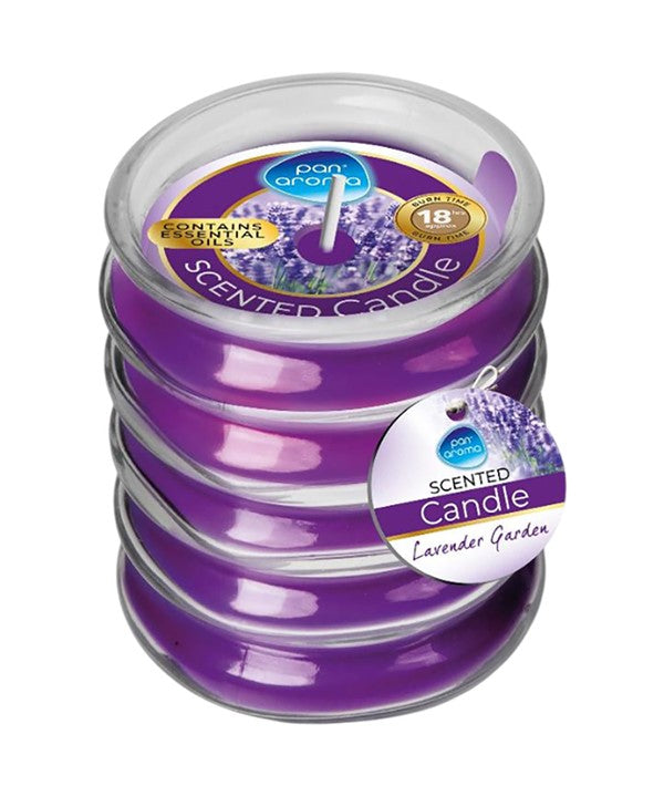 Pan Aroma Ribbed Glass Scented Candle Lavender Garden