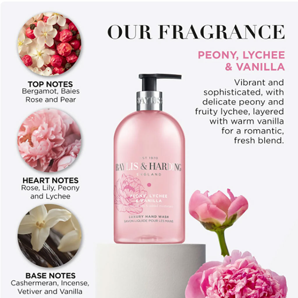 Baylis And Harding Peony Lychee And Vanilla Luxury Hand Wash