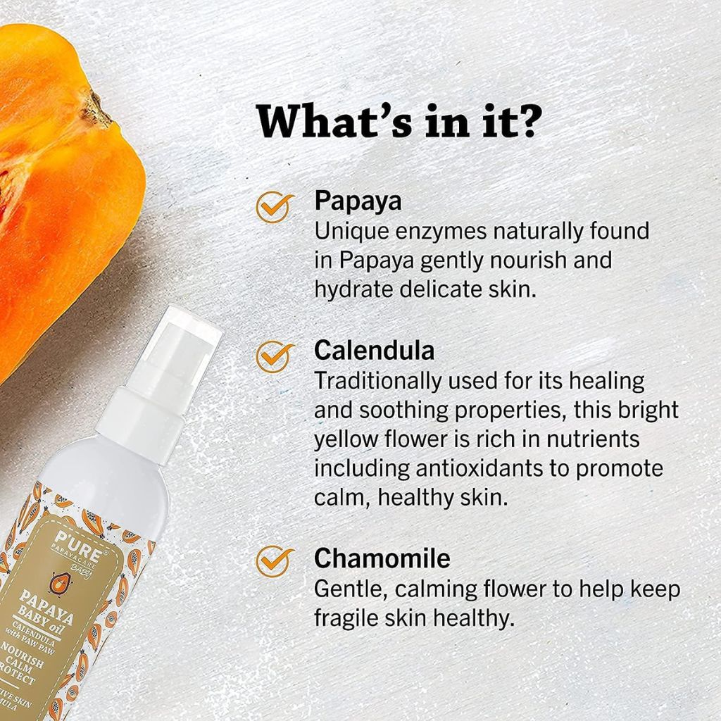 Pure Papayacare Baby Papaya Calendula With Paw Paw Baby Oil