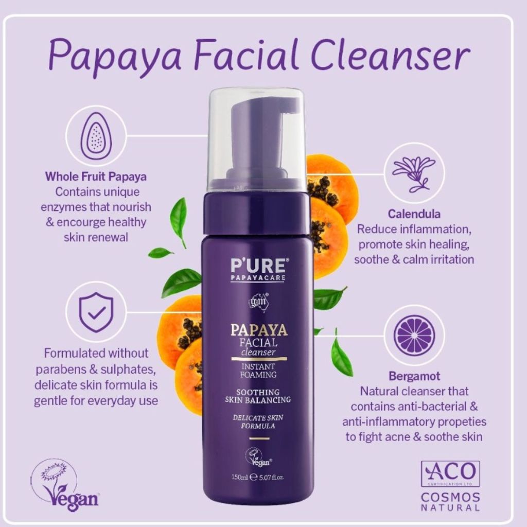 Pure Papayacare Papaya Facial Instant Foaming Cleanser