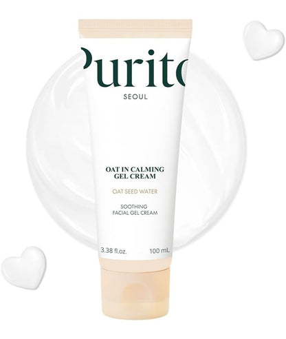 Purito Seoul Oat In Calming Gel Cream, a 100ml K-beauty moisturizer with soothing, calming facial gel texture.