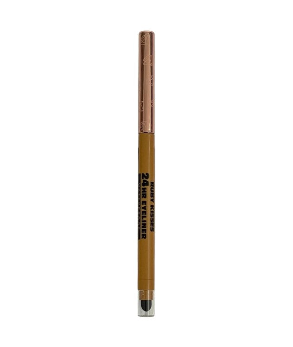 RK By Kiss 24-hour waterproof eye makeup eyeliner in glittery gold, showcasing the shimmering gold color and sleek packaging.