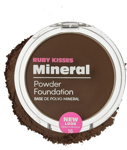 RK by Kiss mineral pressed powder in a compact face makeup container, showing the smooth pressed powder surface and brand logo.