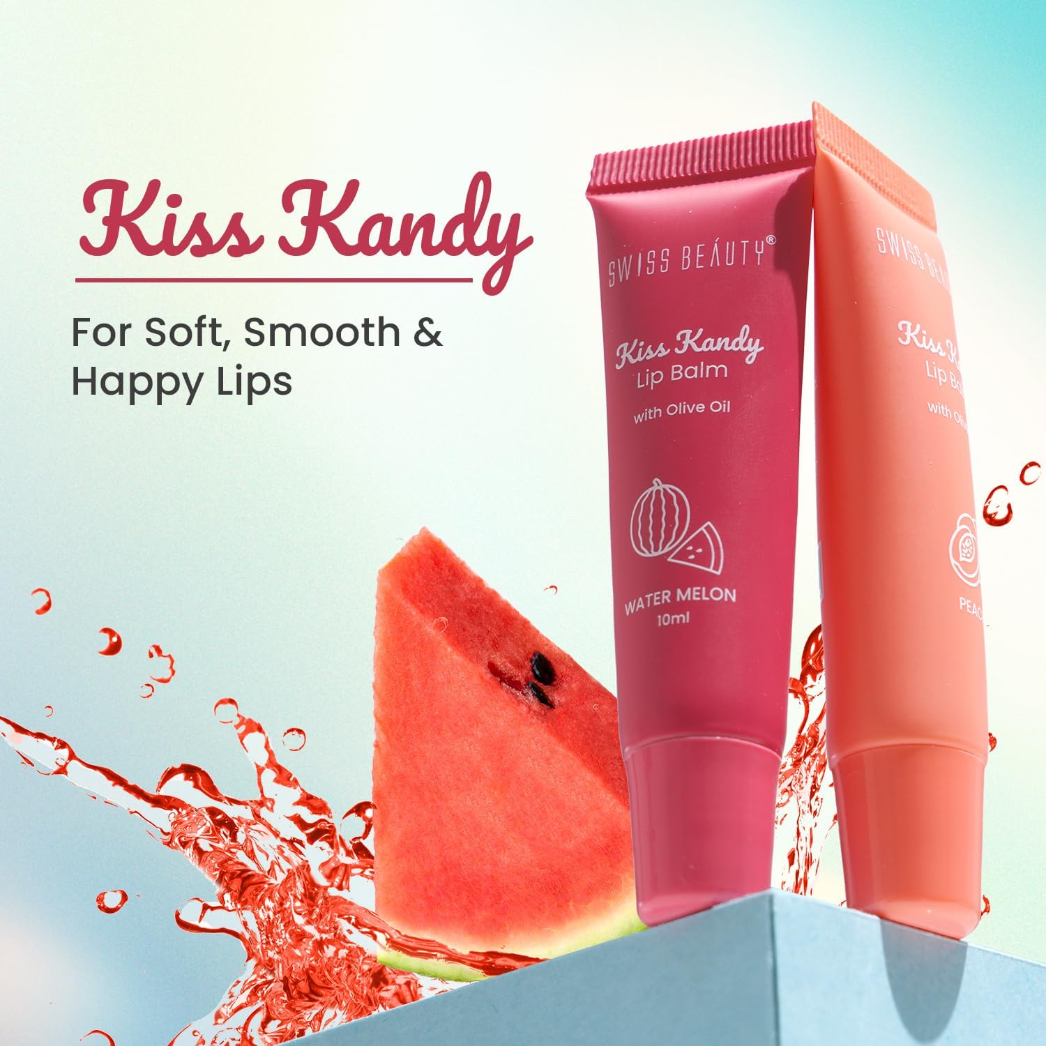 RK By Kiss Candy Balm lip care product with a colorful, candy-themed packaging and smooth balm texture in a sleek container.