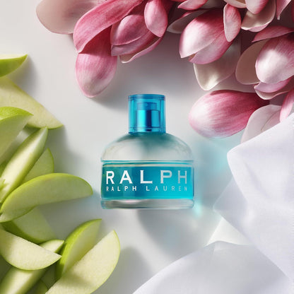 Ralph Lauren Ralph Eau De Toilette for Women, elegant glass bottle with purple and gold accents, floral fragrance design