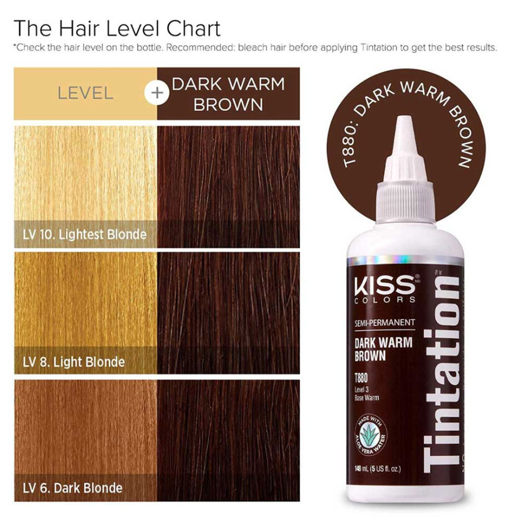 Kiss Products Kiss Colors Tintation Semi Permanent Dark Warm Brown T880