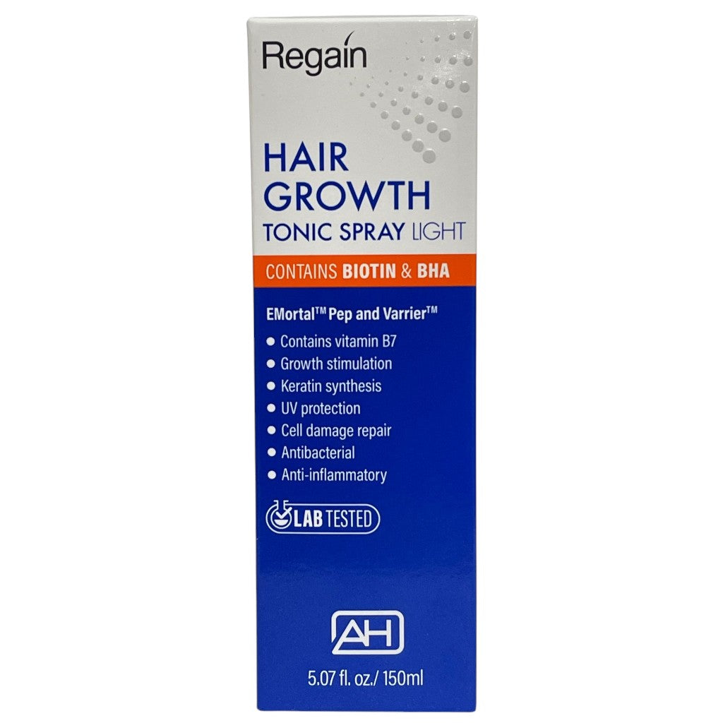 NICKA K NEWYORK Regain Hair Growth Tonic Spray Light in a 150ml bottle, designed for hair styling and scalp nourishment.