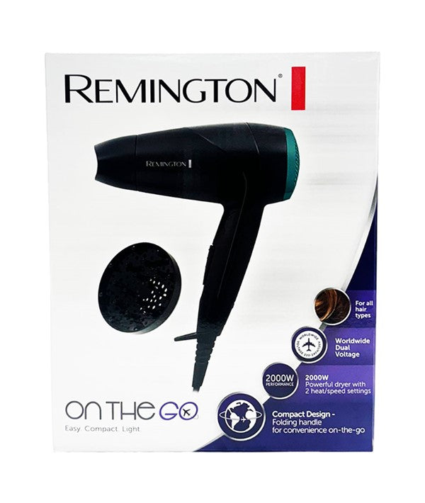 Remington On The Go D1500 Compact Hair Dryer Black