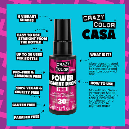 Renbow  Crazy Color Power Pigment Drops Pink