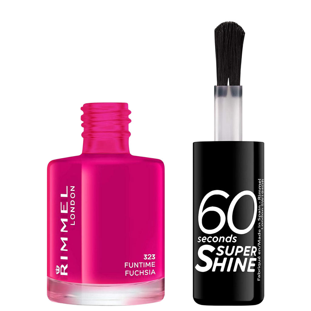 Rimmel  60 Seconds Super Shine Nail Polish 323 Funtime Fuchsia