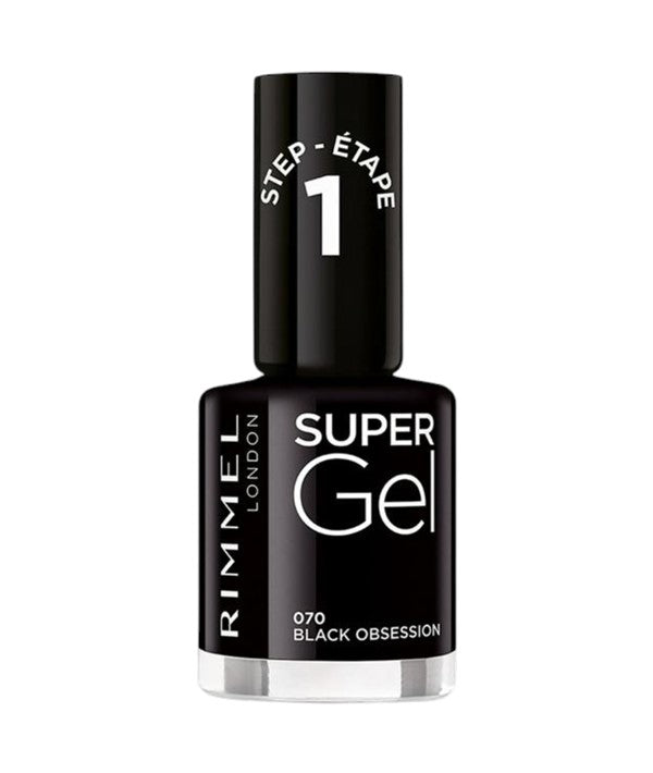 Rimmel  London Super Gel Nail Polish Black Step 1