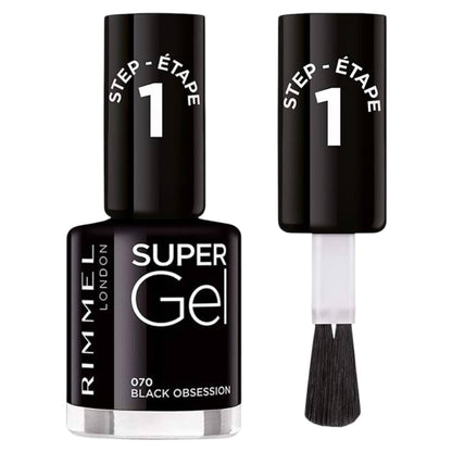 Rimmel  London Super Gel Nail Polish Black Step 1