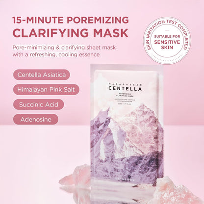 SKIN1004 Madagascar Centella Pore-Refining Clarifying Mask in a 23ml jar, designed for pore cleansing and skin soothing.