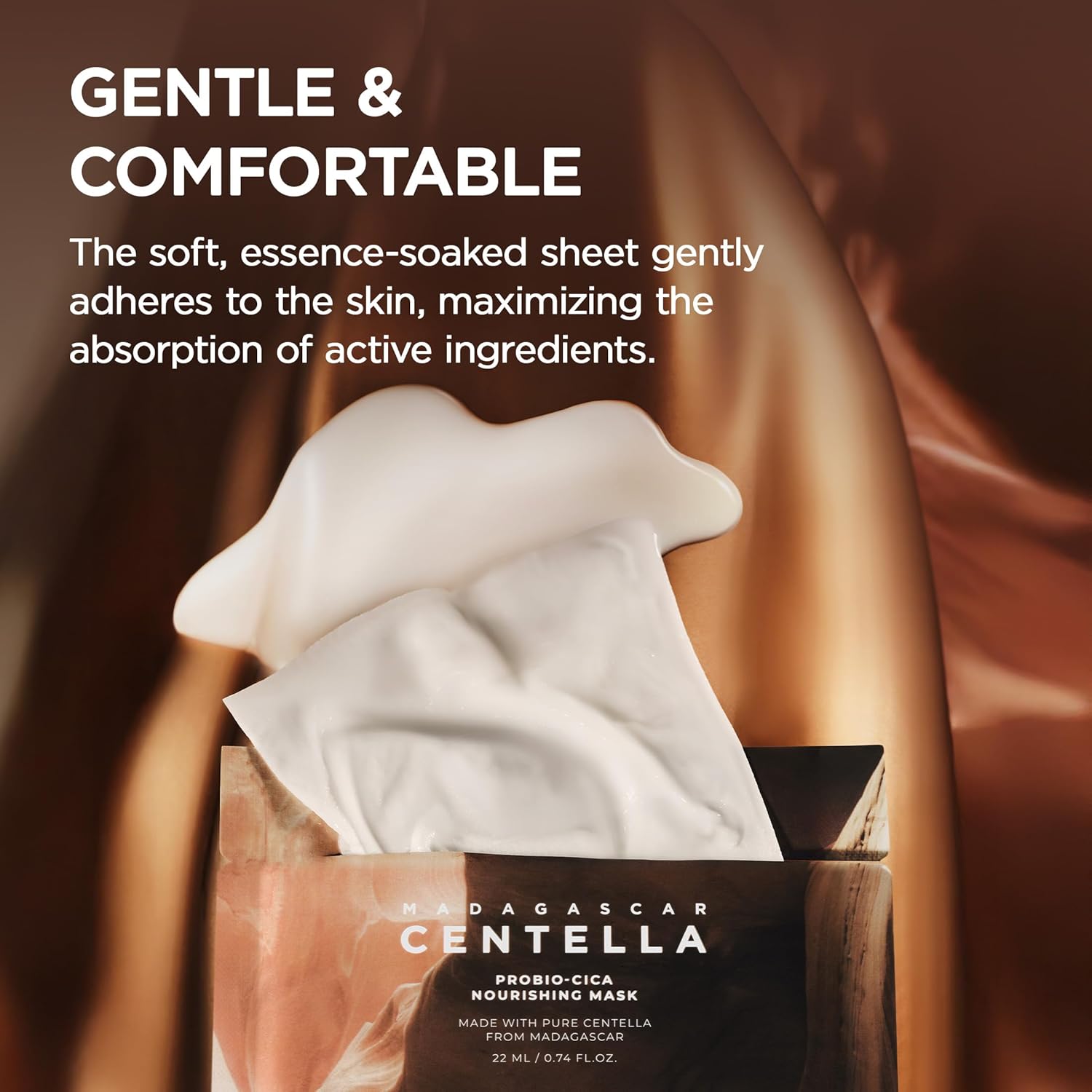 SKIN1004 Madagascar Centella Probio Cica nourishing K-beauty mask in 22ml package showing the mask&