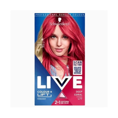 Schwarzkopf Live Colour Plus Lift Permanent Hair Colour L77 Deep Coral