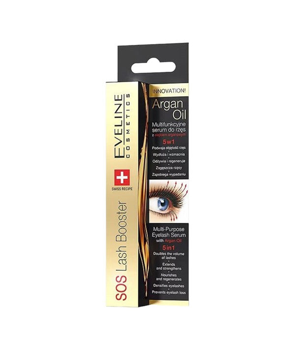 Eveline SOS Lash Booster 5 In 1 Multi Purpose Argan Oil Eyelash Serum