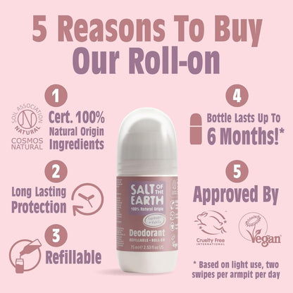 Salt Of The Earth Natural Deodorant Roll On Lavender And Vanilla