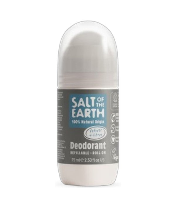 Salt Of The Earth Natural Deodorant Roll On Vetiver And Citrus