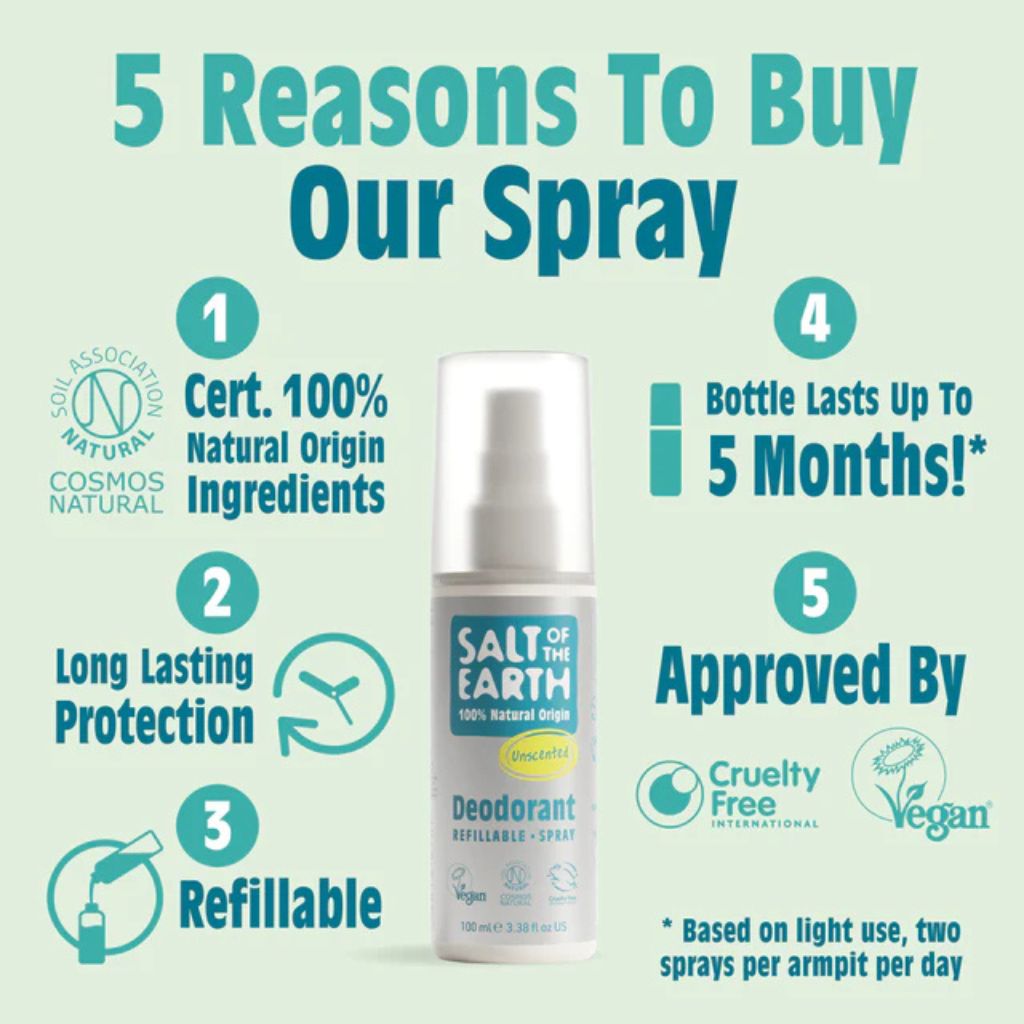 Salt Of The Earth Natural Deodorant Spray Unscented