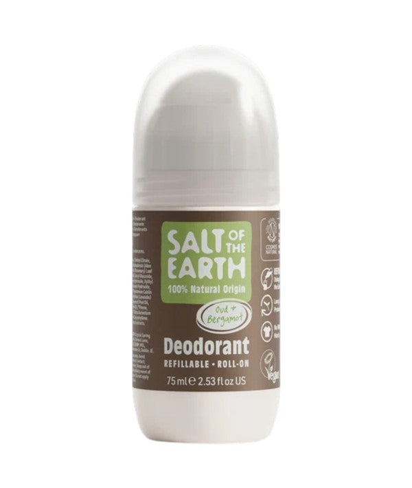 Salt Of The Earth Natural Deodorant Roll On Oud And Bergamot