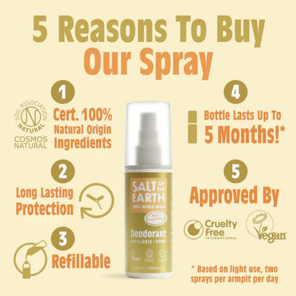 Salt Of The Earth Natural Deodorant Spray Neroli And Orange Blossom