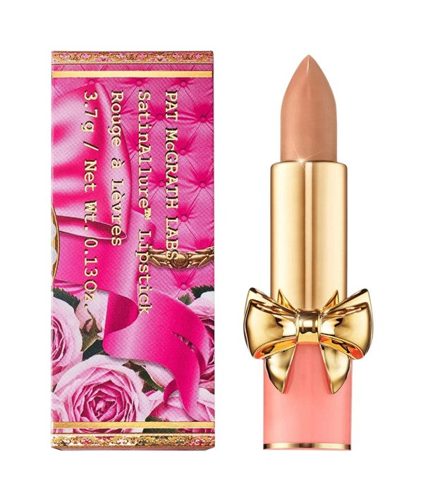 PAT McGrath Labs SatinAllure Lipstick 648 Nude Fantasia lip makeup tube and lipstick case