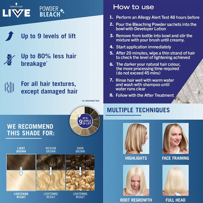 Schwarzkopf Live Powder Bleach Permanent Bold Blonde 00P