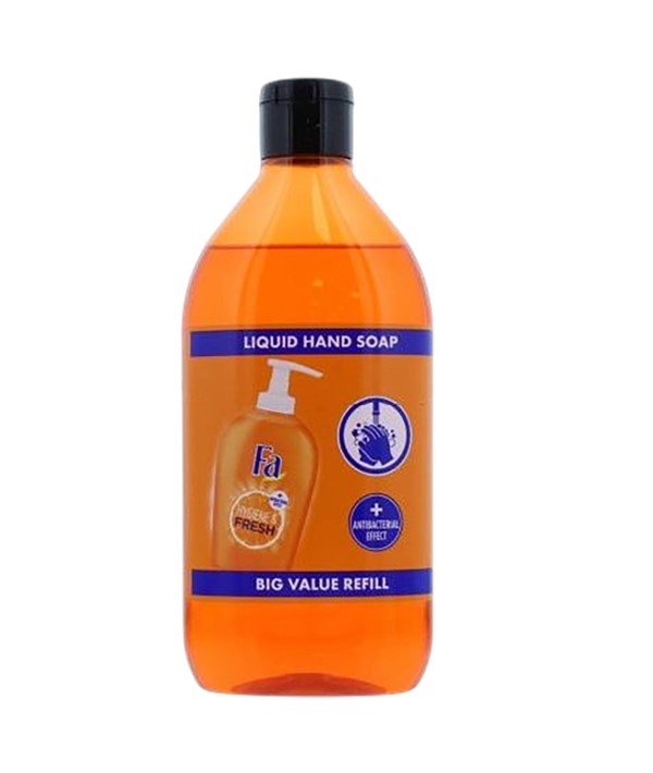Schwarzkopf FA liquid hand soap bottle with pump dispenser, designed for gentle hand care and cleansing.