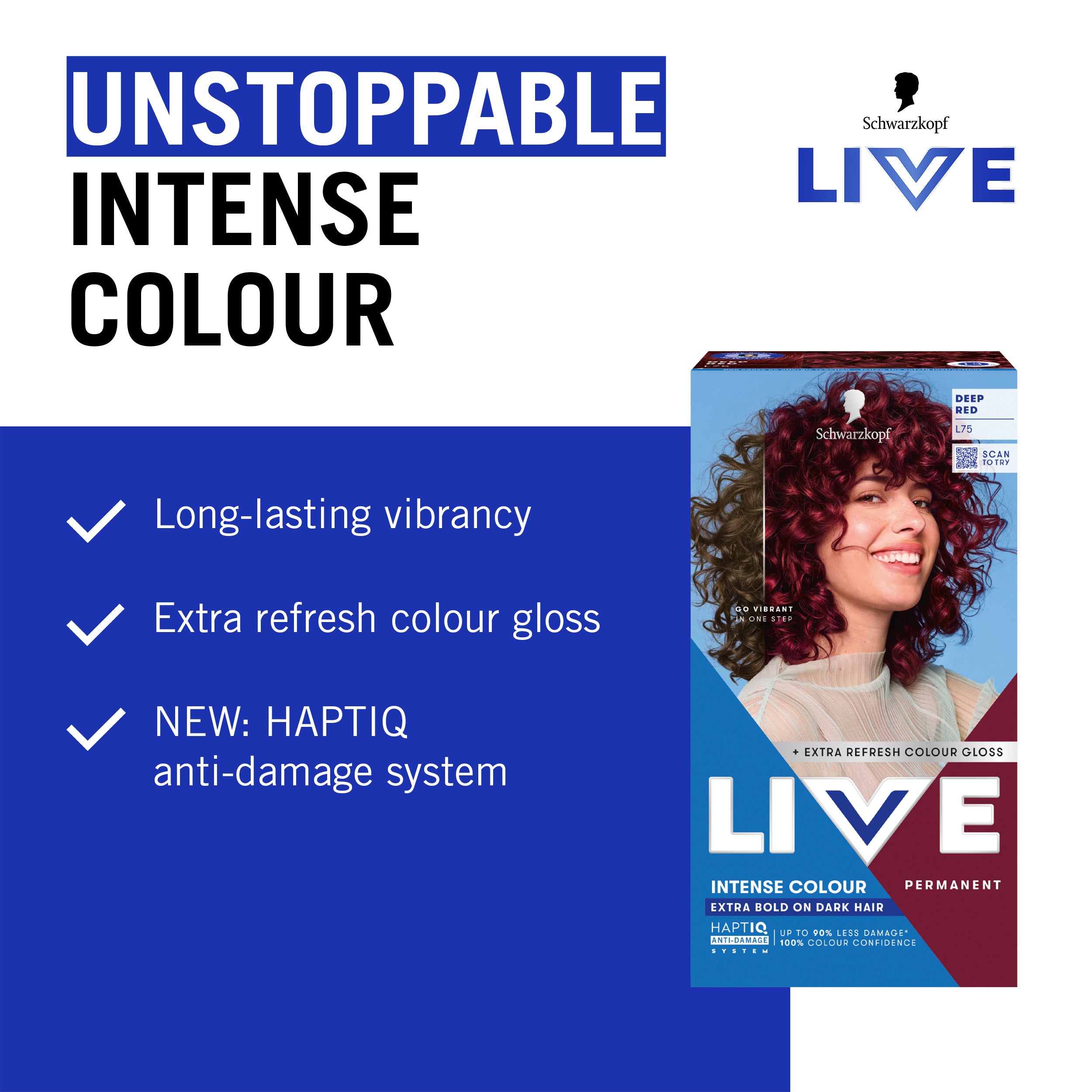 Schwarzkopf Live Intense Colour Extra Bold On Dark Hair Permanent Hair Dye