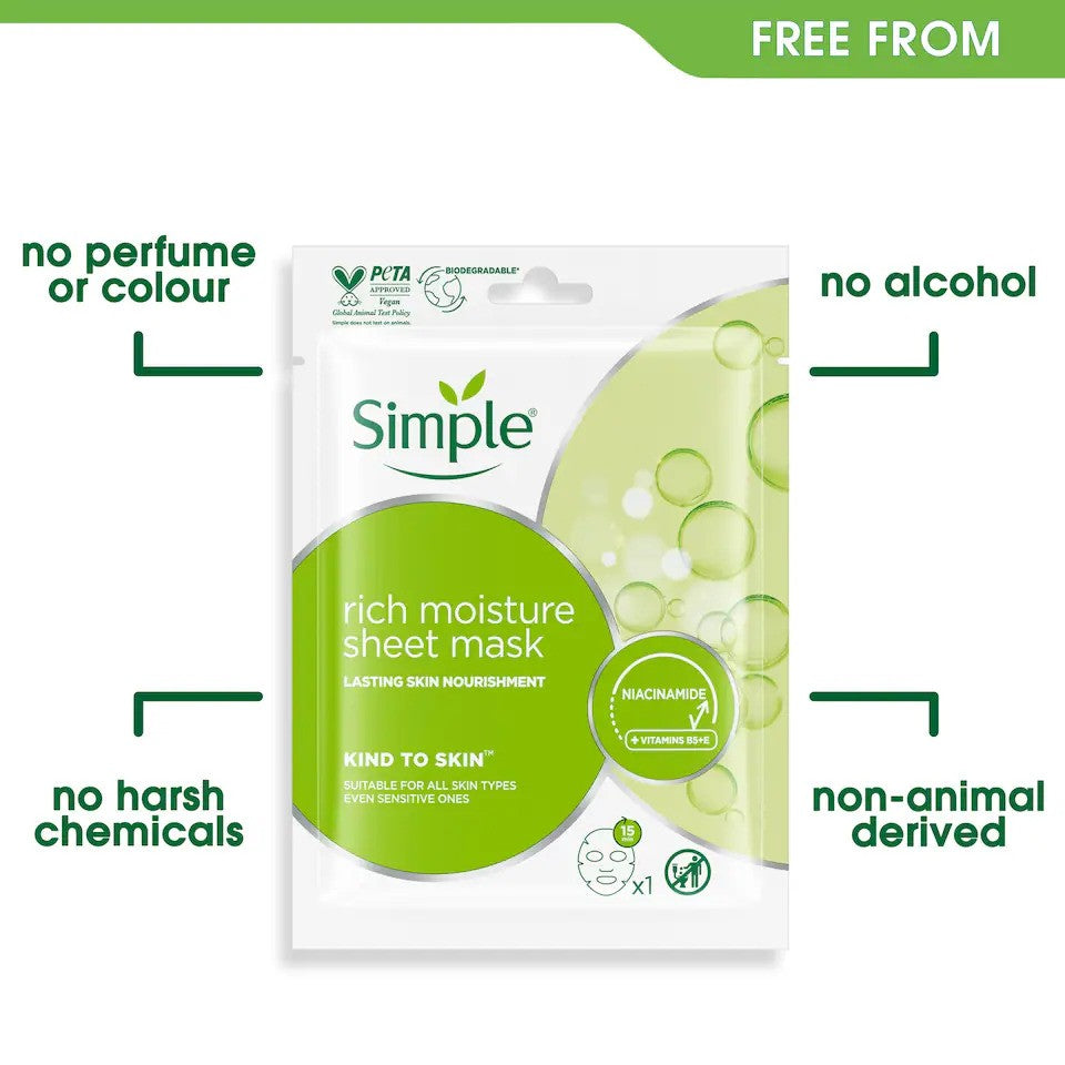 Simple Kind To Skin Rich Moisture Sheet Mask