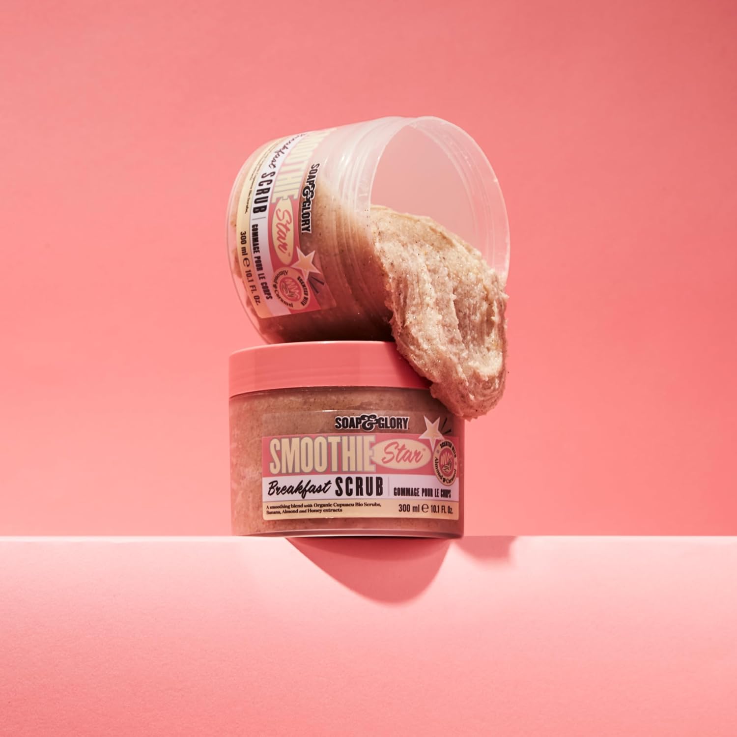 Soap and Glory Smoothie Star Breakfast Scrub in 300ml bottle, creamy exfoliating bath and shower scrub with natural ingredients