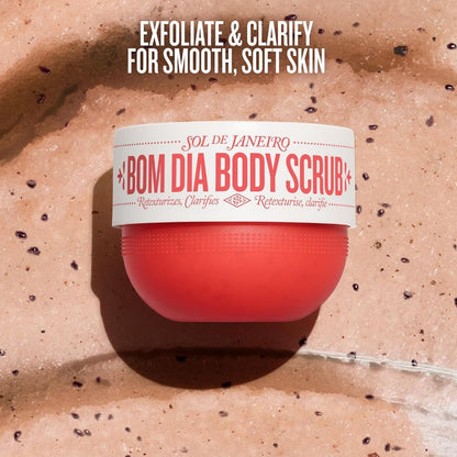 Sol de Janeiro Bom Dia Body Scrub bath and shower product jar against a plain background