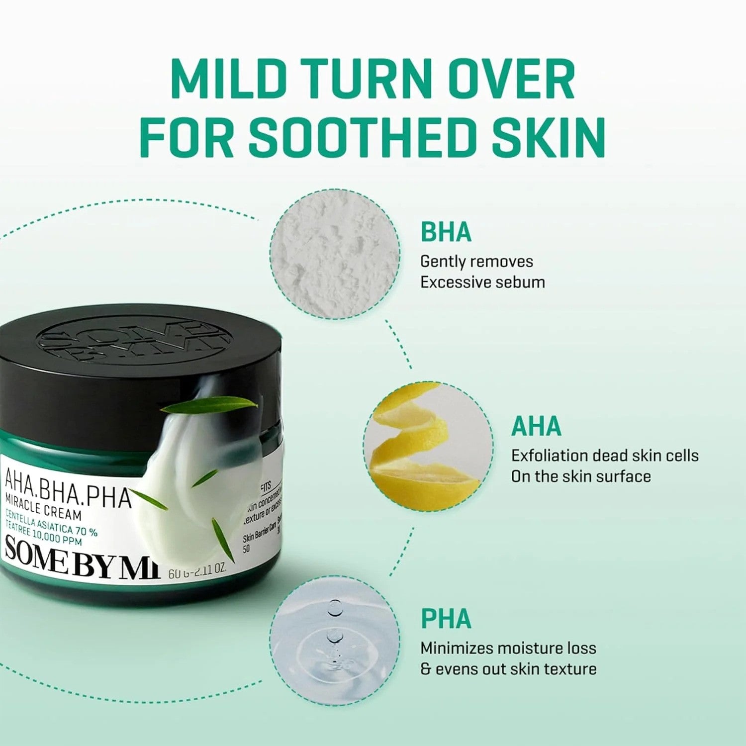 Some By Mi AHA BHA PHA 30 Days Miracle Cream in a 60g jar, a popular K-beauty moisturizer for clear, smooth skin.
