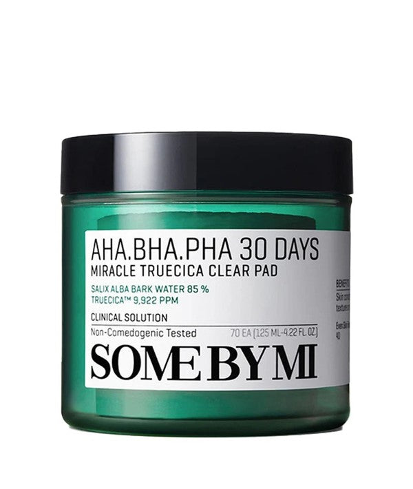 Some By Mi AHA BHA PHA 30 Days Miracle Truecica Clear Pad, K-beauty skincare mask for clear, refreshed skin.