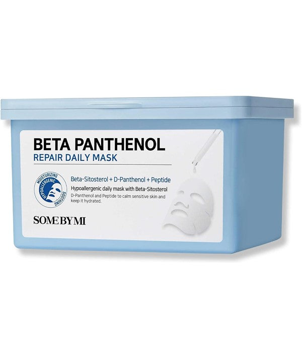 Some By Mi Beta Panthenol Repair Daily Mask in a 370ml jar, featuring a soothing, hydrating K-beauty skincare mask with panthenol.