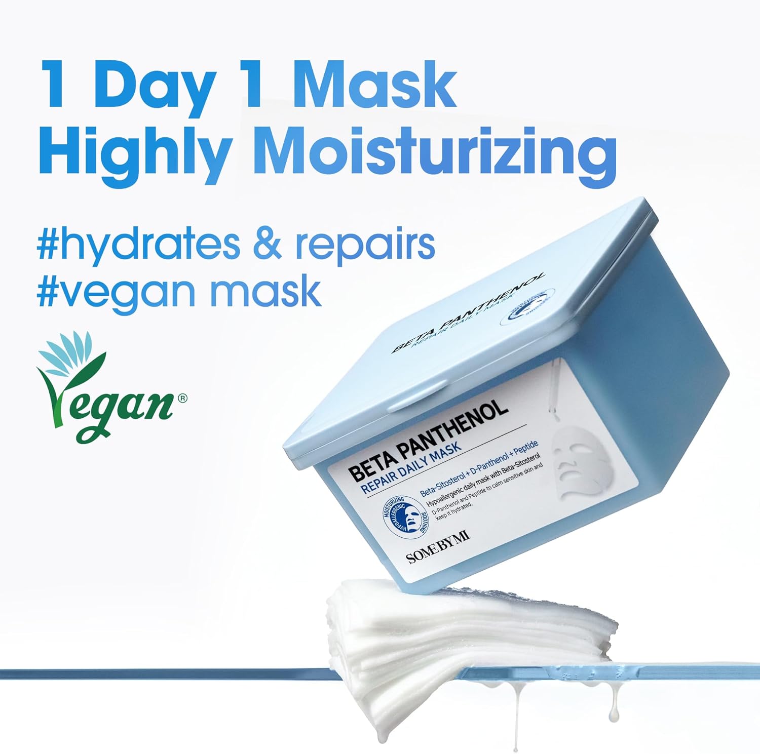 Some By Mi Beta Panthenol Repair Daily Mask in a 370ml jar, featuring a soothing K-beauty mask with calming and hydrating ingredients.