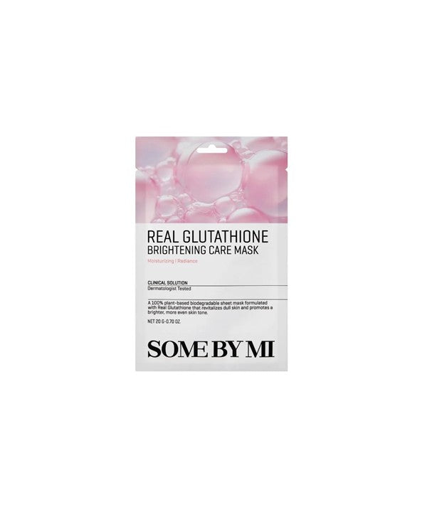 Some By Mi Real Glutathione Brightening Care Mask in 20g, a K-beauty skincare mask for skin brightening and hydration.