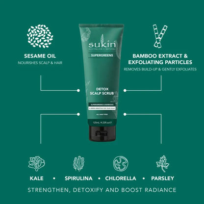 Sukin Australian Natural Haircare Super Greens Detox Scalp Scrub