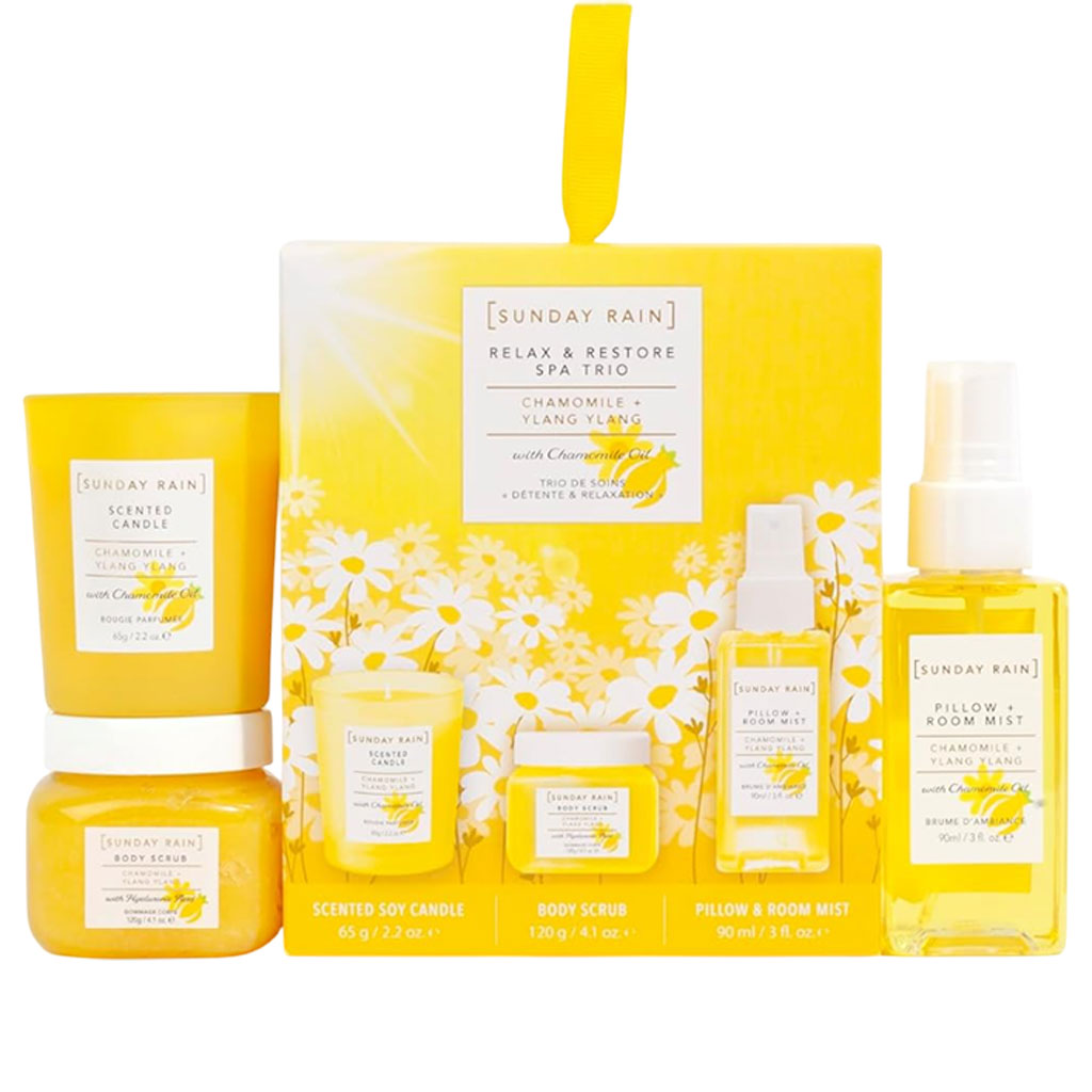 Sunday Rain Chamomile Ylang Ylang Relax And Restore Spa Trio